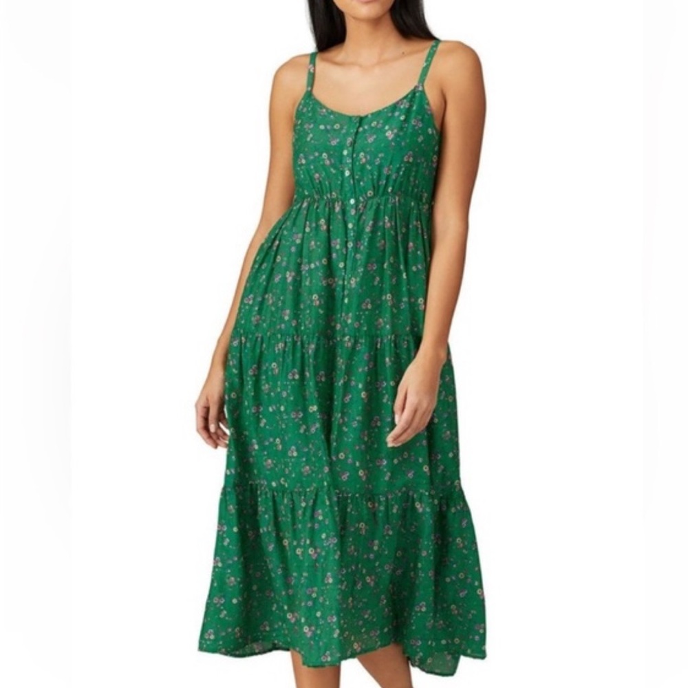 XiRENA Kelly Green Floral Print Sophie Dress Size Small